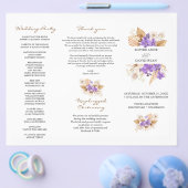 Pampas Grass Lila Orchid TriFold Hochzeitsprogramm (Einzeln)