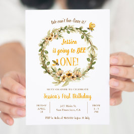 Pampas Grass Little Bunny Turning One Birthday I Einladung