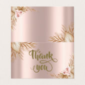 Pampas Grass Luxury Rose Gold Visitenkarten (Außenseite Aufgefaltet)