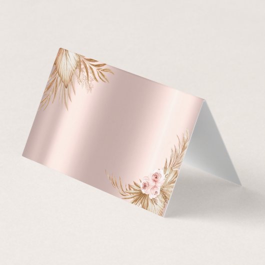Pampas Grass Luxury Rose Gold Visitenkarten (Rückseite)