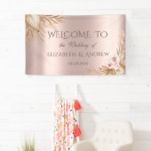 Pampas Grass Luxury Rose Gold Wedding Banner (Insitu)