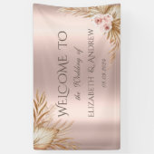 Pampas Grass Luxury Rose Gold Wedding Banner (Vertikal)