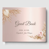 Pampas Grass Luxury Rose Gold Wedding Gästebuch (Vorderseite)