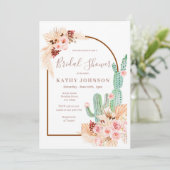 Pampas Grass Mexican Fiesta Boho Brautparty Einladung (Stehend Vorderseite)