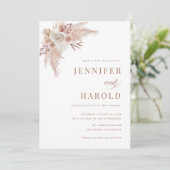 Pampas Grass Minimal Schlicht in einer Hochzeit Einladung (Stehend Vorderseite)