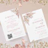 Pampas Grass Minimal Schlicht in einer Hochzeit Einladung