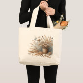 Pampas Grass Modern Boho Floral für Herbst & Herbs Jumbo Stoffbeutel (Vorderseite (Produkt))