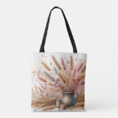 Pampas Grass Modern Boho Floral für Herbst & Herbs Tasche (Rückseite)