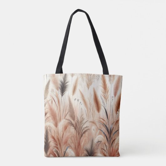 Pampas Grass Modern Boho Floral für Herbst & Herbs Tasche (Rückseite)