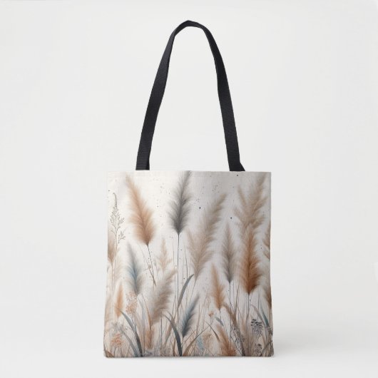 Pampas Grass Modern Boho Floral für Herbst & Herbs Tasche (Vorderseite)