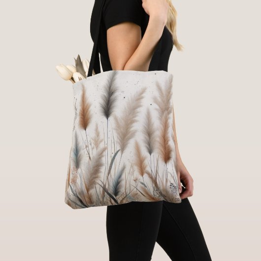 Pampas Grass Modern Boho Floral für Herbst & Herbs Tasche (Von Nahem)