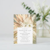 Pampas Grass Modern Boho Wedding Brunch Sage Einladung (Stehend Vorderseite)