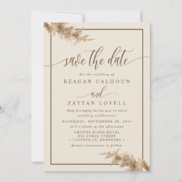 Pampas Grass Moderne Kalligrafie Save the Date
