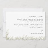 Pampas Grass Modernes Script Hochzeitsschreiben Fo Dankeskarte (Rückseite)