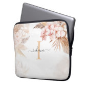 Pampas Grass Monogram Initial Name Script Laptopschutzhülle (Vorderseite Links)