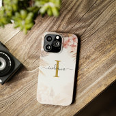 Pampas Grass Monogram Stylish Initial Terracotta Case-Mate iPhone Hülle