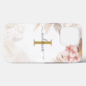 Pampas Grass Monogram Stylish Initial Terracotta Case-Mate iPhone Hülle (Rückseite (Horizontal))