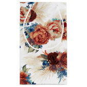 Pampas Grass Navy Blaue Terracotta Kleine Geschenktüte (Rückseite)