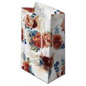 Pampas Grass Navy Blaue Terracotta Kleine Geschenktüte (Vorderseite Schrägansicht)