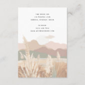Pampas Grass Neutrale Wüste Landschaft Boho Weddin Begleitkarte (Rückseite)