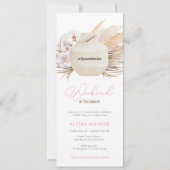 Pampas Grass Neutrals Beach Weekend Bachelorette Einladung (Vorderseite)