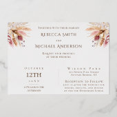 Pampas Grass Nichts Extravagant nur Liebe Boho Wed Folieneinladung (Rückseite)