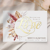 Pampas Grass Nichts Extravagant nur Liebe Boho Wed Folieneinladung