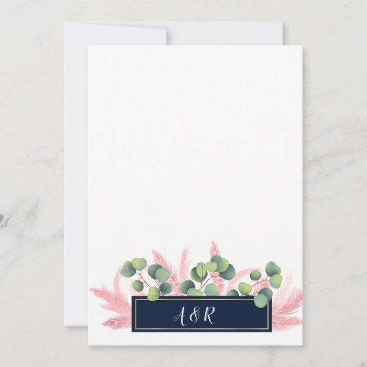 Pampas Grass Nichts Extravagant nur Liebe Elope Einladung (Rückseite)