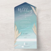 Pampas Grass Ocean Beach Hochzeit All In One Einladung (Innen)