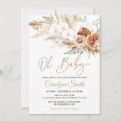 Pampas Grass Oh Baby Dusche Einladung (Vorderseite)