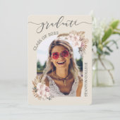 Pampas Grass Orchid Abschluss Einladung (Stehend Vorderseite)