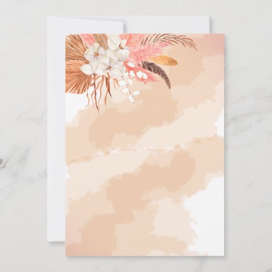 Pampas Grass Orchid Blooms Baby Dusche Vielen Dank Dankeskarte (Rückseite)