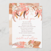 Pampas Grass Orchid Blooms Baby Dusche Vielen Dank Dankeskarte (Vorne/Hinten)