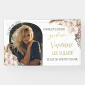 Pampas Grass Orchid Foto Graduation Party Banner (Horizontal)