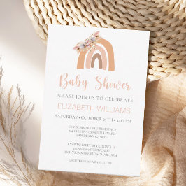 Pampas Grass Pastel Pink Rainbow Baby Shower Invit Einladung