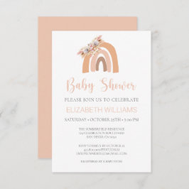 Pampas Grass Pastel Pink Rainbow Baby Shower Invit Einladung