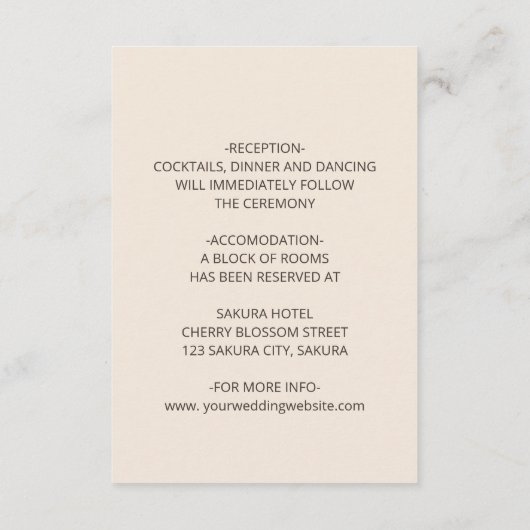 Pampas Grass Photo Boho Begleitkarte (Rückseite)