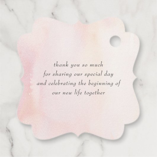 Pampas Grass Pink Blume Hochzeit Vielen Dank Geschenkanhänger (Rückseite)