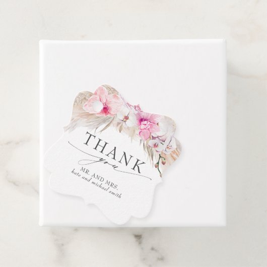 Pampas Grass Pink Blume Hochzeit Vielen Dank Geschenkanhänger (Beispiel)