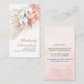 Pampas Grass Pink Blume Weiße Orchideen Chic Visitenkarte (Vorne/Hinten)