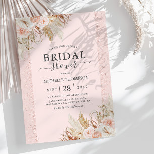 Pampas Grass Pink Blumendusche Einladung