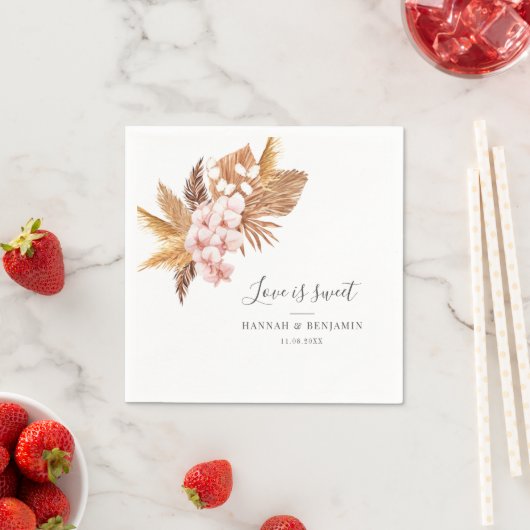 Pampas Grass Pink Blumenzettel Serviette (Beispiel)