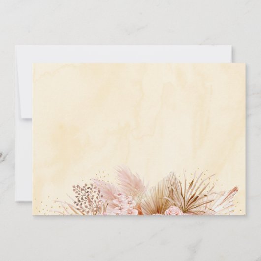 Pampas Grass Pink Blütendusche Dankeskarte (Rückseite)