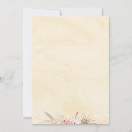 Pampas Grass Pink Blütendusche Einladung (Rückseite)