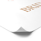 Pampas Grass Pink Boho Chic Bridal Begrüßungszeich Poster (Ecke)