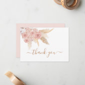 Pampas Grass Pink boho vielen Dank Anmerkung Karte (Vorderseite/Rückseite Beispiel)
