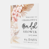 Pampas Grass Pink Brautparty Willkommen Acrylschild (Winkel)