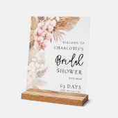 Pampas Grass Pink Brautparty Willkommen Acrylschild (Winkel)