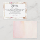 Pampas Grass Pink Floral Baby Books Request Visitenkarte (Vorne/Hinten)