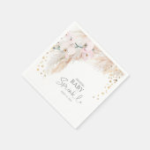 Pampas Grass Pink Floral Baby Sprinkle Serviette (Ecke)